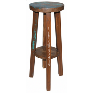 เก้าอี้บาร์ดีไซน์ไม้เรือรีไซเคิล งานแฮนด์เมดหลากสีสัน ขนาดกะทัดรัด สำหรับเฟอร์นิเจอร์ในร่มและกลางแจ้ง ส่งออก - Product Image 1