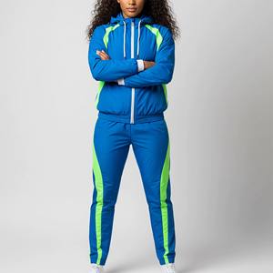 Conjunto deportivo reflectante de 2 piezas para hombre y mujer, estilo hip hop, chaqueta con cremallera y pantalones, traje deportivo de nailon para gimnasio, primavera. - Product Image 5