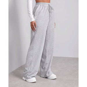 Casual Fashion Women's Cotton Polyester Oversize <b>Trousers</b> Elastic Waist <b>Drawstring</b> Wide Leg Loose Fit Casual Streetwear <b>Trousers</b> - Product Image 5
