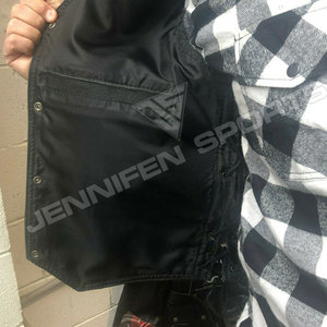 Custom Men's Black Leather Biker <b>Vest</b> With Pockets New OEM Cowhide <b>Vest</b> For Winter Motorcycle Riding - Product Image 4