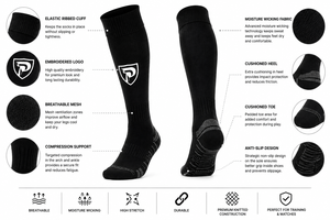 Dumela Men's <b>Black</b> Crew <b>Socks</b>-100% Cotton Knitted Heat-Transfer Printed Breathable & Quick Dry Winter Sports Use <b>Socks</b> - Product Image 5