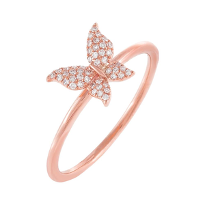 Wholesale Jewelry Fashion Trendy <b>Dainty</b> Butterfly <b>Rings</b> 925 Silver Lab Grown Diamond in 10K 14K 18K Yellow Gold Birthday Gift - Product Image 3