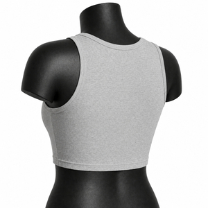 Custom Grey Women <b>Crop</b> Tank <b>Top</b> Sleeveless Yoga Gym Fitness Activewear OEM Wholesale Sportswear Cheap Price Breathable - Product Image 4