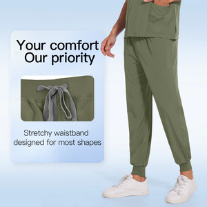 Dentist Nurse Medical <b>Doctor</b> Uniform Jogger Scrub <b>Set</b> Healthcare V Neck Scrub Workwear Men Uniform - Product Image 4