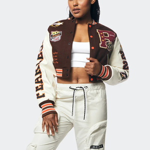 Chaquetas Varsity Cortas para Mujer al por Mayor, Transpirables, de Secado Rápido, Alta Calidad, Disponibles en Todas las Tallas, Servicio OEM de Béisbol - Product Image 1