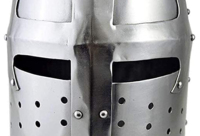 Casque de croisé médiéval en acier doux, motif croix de templier, fait main, pour exposition d'armure de chevalier historique et reconstitution historique