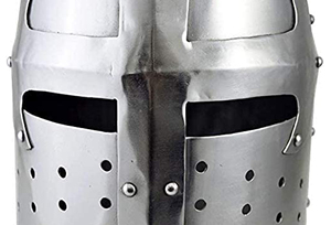 Medieval Arms Shop Mild Steel Templar Knight Helmet Cross Design Polished Handmade Armor Historical Display Reenactment - Product Image 3