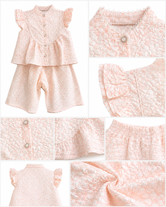 Conjunto de Top con Volantes Florales y Pantalones Cortos de Pierna Ancha para Niñas, Atuendo Dulce de 2 Piezas, Sin Mangas, Estilo Casual - Product Image 5