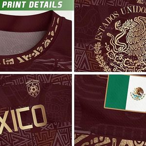 Camiseta de Fútbol de México Personalizada para Jugador, Manga Corta, Cuello Redondo, Sublimada, 100% Poliéster, Absorbe la Humedad, Corte Regular, para Adultos - Product Image 4