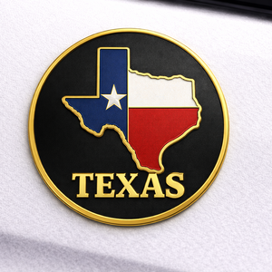 Mapa de Texas, diseño de país, recuerdos, regalos, decoración, emblemas de metal esmaltado personalizados para autos - Product Image 1