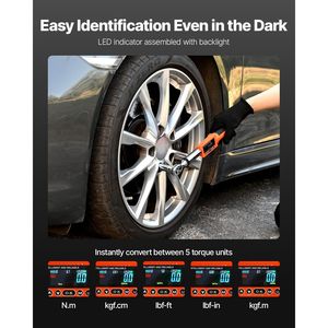 Chiave Dinamometrica Digitale ad Alta Precisione da 3/8 Pollici, 0-99.57 Lbf-ft / 0-135 N.m, 72 Denti, 2% di Precisione, Strumento per Riparazione Auto - Product Image 3
