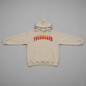 Sweat à capuche d'hiver surdimensionné en molleton 100 % coton, couleur unie, avec logo brodé perlé personnalisé, design unique OEM, style streetwear - Product Image 4