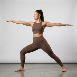 Conjunto Deportivo de Dos Piezas para Mujer, Sujetador Deportivo de Cuello Alto y Leggings de Cintura Alta, Ropa Deportiva para Yoga y Ejercicio - Product Image 6