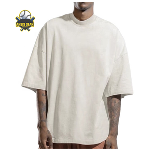 T-shirt à manches courtes gris uni surdimensionné pour homme, streetwear décontracté, col rond uni - Product Image 5