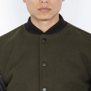 Blouson universitaire de baseball en coton épais pour homme, nouveau design, tendance, coupe classique, haute qualité, respirant, col montant, OEM - Product Image 3