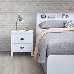 Pre-Assembly Nightstand with Charging Station USB Type-<b>C</b> Drawer Slide for Bedroom or Living Room End <b>Table</b> Drawers - Product Image 2