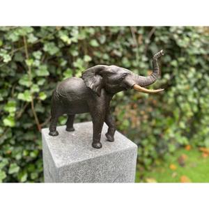 Sculpture d'éléphant décorative vintage, finition bronze, faite à la main, statue d'éléphant en métal coulé à la main pour la décoration de jardin. - Product Image 5
