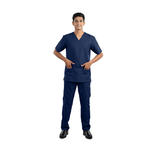 Hot Sale <b>Spark</b> Clothing Unisex Red Scrub Set V-Neck Top Pants Hospital Uniform Needle Detection Seamless Fusing Fleece <b>Fabric</b> - Product Image 4