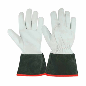 Gants de soudage TIG en cuir de chèvre et croûte de vache, résistants à la chaleur, pour la sécurité industrielle, le barbecue et la lutte contre les incendies, anti-vibration 7 - Product Image 5