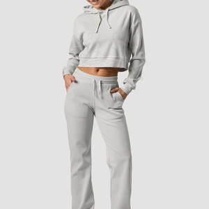 เสื้อครอปฮู้ดดี้สำหรับผู้หญิงใส่ได้ทุกวัน เนื้อผ้านุ่มสบาย ระบายอากาศได้ดี เหมาะสำหรับการเดินทางและสไตล์ลำลอง - Product Image 3