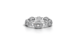Luxury Moissanite Hip Hop Rhodium Plated 925 Sterling <b>Silver</b> Iced Out Eye Link <b>Bracelet</b> for Men Women Gift Custom Jewelry - Product Image 1