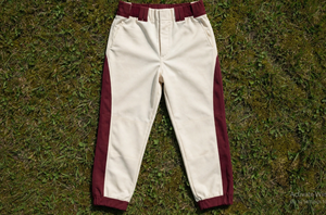 <b>Men</b> Baseball Uniform Set Short Sleeve Button Jersey Pants Cap <b>Socks</b> Maroon <b>White</b> Solid Team Wear Polyester Breathable - Product Image 4
