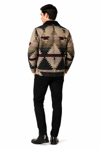 Veste homme à imprimé aztèque, motif sud-ouest, surchemise à imprimé tribal, veste d'hiver, design ethnique, vêtement d'extérieur décontracté, motif premium - Product Image 3