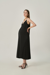 Women's Satin Midi Dress, <b>Spaghetti</b> <b>Strap</b>, Sleeveless, Loose Straight Fit, Breathable, Minimalist Casual Style - Product Image 3