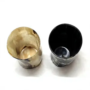 REHMAN CRAFT Handmade Eco-Friendly Buffalo Horn Horn Glass Drinking <b>Cups</b> Tumbler Set - Product Image 1