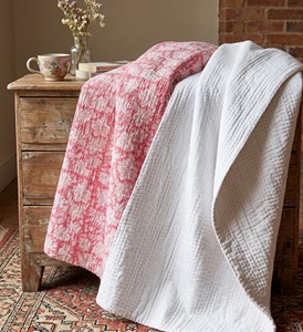 Luxury Handmade Cotton Kantha <b>Quilt</b> Floral Hand Block Print Bed Cover <b>Throw</b> Blanket Custom Size OEM All-Season Reversible - Product Image 6