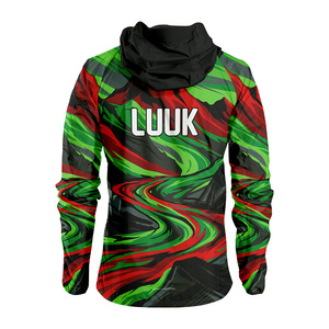 Custom Sublimated Hooded Zipper Windbreaker <b>Jacket</b> Eco Friendly <b>Lightweight</b> Waterproof Sports Running <b>Jacket</b> OEM Manufacturer - Product Image 3