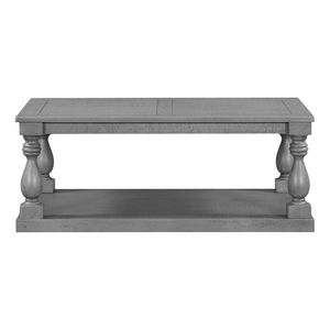 Tavolino da Caffè Vintage U_STYLE con Lussuoso Impiallacciatura in Pino, Gambe a Colonna Artistica a Forma di Vaso, Fascino Senza Tempo per il Soggiorno - Product Image 3