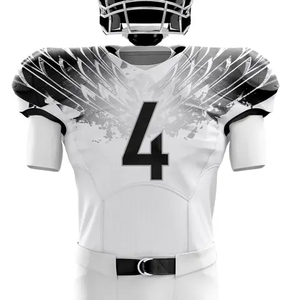 Uniformes de football américain pour adultes de haute qualité, uniformes d'entraînement cousus, taille plus, 100% polyester, respirant, manches courtes - Product Image 2