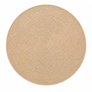 <b>Round</b> Cotton Rope <b>Place</b> <b>Mat</b> Natural Color Solid Pattern Washable Home Use Simple Style - Product Image 1