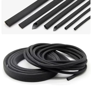 Manchon tressé en fibre de verre blanc/noir, résistant aux hautes températures (600°C), pour câbles basse tension, diamètre intérieur 25~50mm - Product Image 3