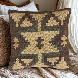 Cojines y almohadas KRAFTERS de lana y yute Kilim, hechos a mano en India, ecológicos, para todas las estaciones, cojín tejido para sofá, ideal para el hogar y hoteles. - Product Image 3