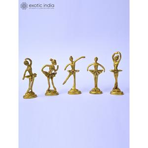 4-Inch Handmade <b>Small</b> Brass Ballerinas Sculptures Set for <b>Table</b> Decor and Home Decor Item Made In India - Product Image 1