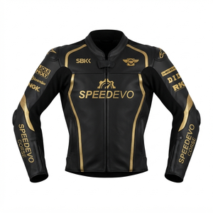 Men’s Cowhide Leather <b>Racing</b> <b>Jacket</b>/Chaqueta MotoCP Style CE Level 2 Armor Motorcycle Track Riding Protective Gear CE - Product Image 1