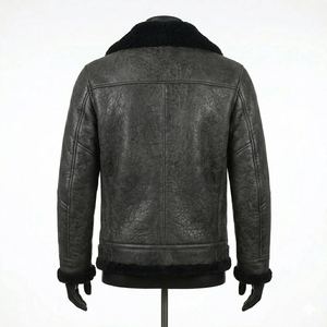 New Arrival High Quality <b>Thin</b> Fashion Design Leather <b>Jacket</b> with Front Custom Logo Embroidery Waterproof & Breathable for <b>Men</b> - Product Image 3