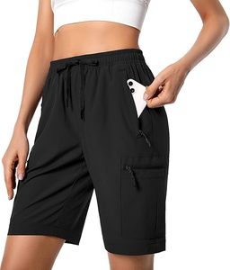 Pantalones Cortos Deportivos para Mujer, Diseño OEM al por Mayor, Elásticos en 4 Direcciones, Impermeables, de Secado Rápido, con Bolsillos con Cremallera, Poliéster y Spandex - Product Image 4