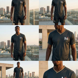 Conjunto de entrenamiento de fútbol premium, camiseta transpirable, pantalones cortos deportivos, ropa deportiva para gimnasio, uniforme de equipo MALUZA INDUSTRIES MI - Product Image 6