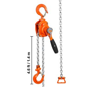 Paranco a Catena Manuale Weston da 1/2 Tonnellata (1100 Libbre) con Leva, Capacità 5 FT, in Acciaio al Carbonio Zincato G80, Freno a Doppia Zampa, 3m Massimo 6m - Product Image 6