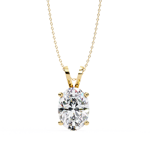 Minimalist 14K <b>Solid</b> <b>Gold</b> IGI Certified 2.5 CT Oval Cut Prong Set Lab Diamond Solitaire <b>Pendant</b> Necklace for Women Party Gift - Product Image 6