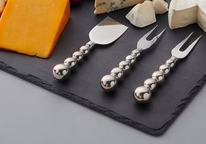 Stainless Steel <b>Cheese</b> <b>Knife</b> <b>Set</b> With Beaded Handles Reusable Metal <b>Cheese</b> Tools For Wedding Use Events And Hotel Use - Product Image 6