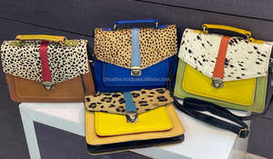 Sac à main en cuir véritable Hair on Hide Bags Sling Bag Recyclé Leather Colorful Bags - Product Image 4