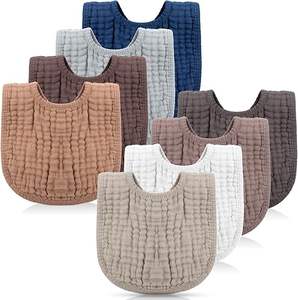 Bavoirs pour bébé en bambou biologique, extensibles, pour la dentition, l'alimentation et la récupération des bavures - Product Image 1
