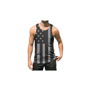 Camiseta sin mangas para hombre, de playa, verano, manga corta, con estampado gráfico, de secado rápido, con logo frontal sublimado, para gimnasio y entrenamiento. - Product Image 4