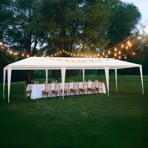 Tenda da Esterno per Feste 3x9m in PE Non Tessuto con Struttura in Ferro Verniciato Bianca - Product Image 3