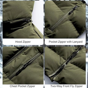 Chaqueta Larga Acolchada para Hombre, Abrigo de Invierno Impermeable, Parka de Esquí Gruesa y Aislada, con Capucha Desmontable, Cortavientos y Cálida para la Nieve - Product Image 5