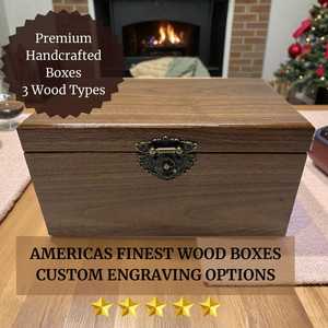 Hardwood Rectangle <b>Lockable</b> Storage <b>Box</b> Carved Wooden Organizer Case with Hinged Lid for Jewelry Travel Home Tabletop - Product Image 3